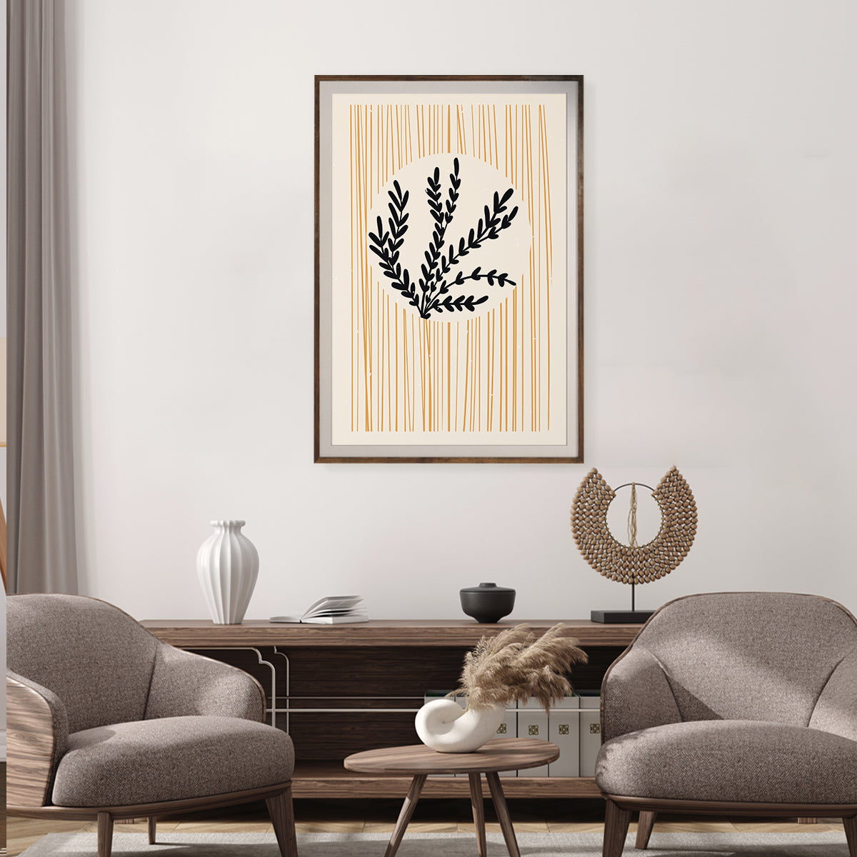 Minimalist Vintage Plant Silhouette Living Rooms Posters Wall Art Prints-Vertical Posters NOT FRAMED-CetArt-8″x10″ inches-CetArt