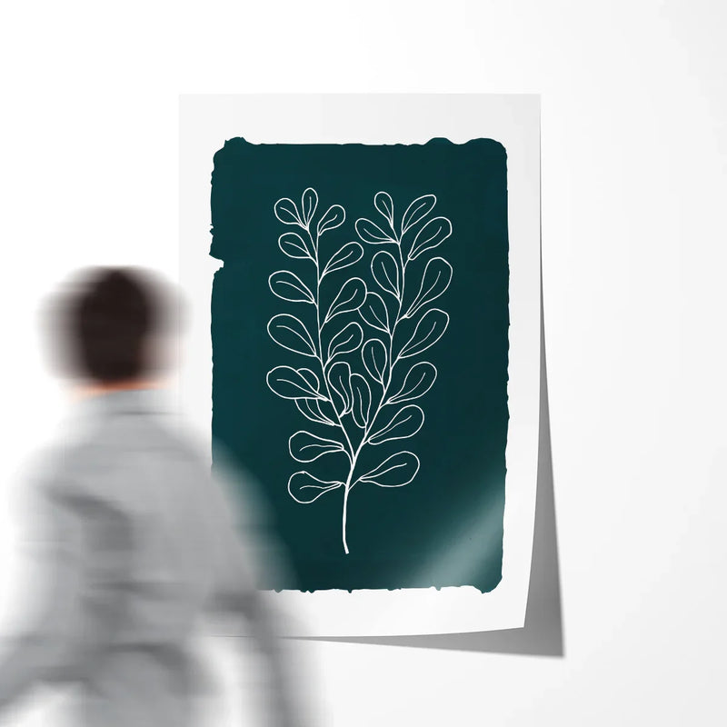 Foliage line art with watercolor shapes in sage and terracotta