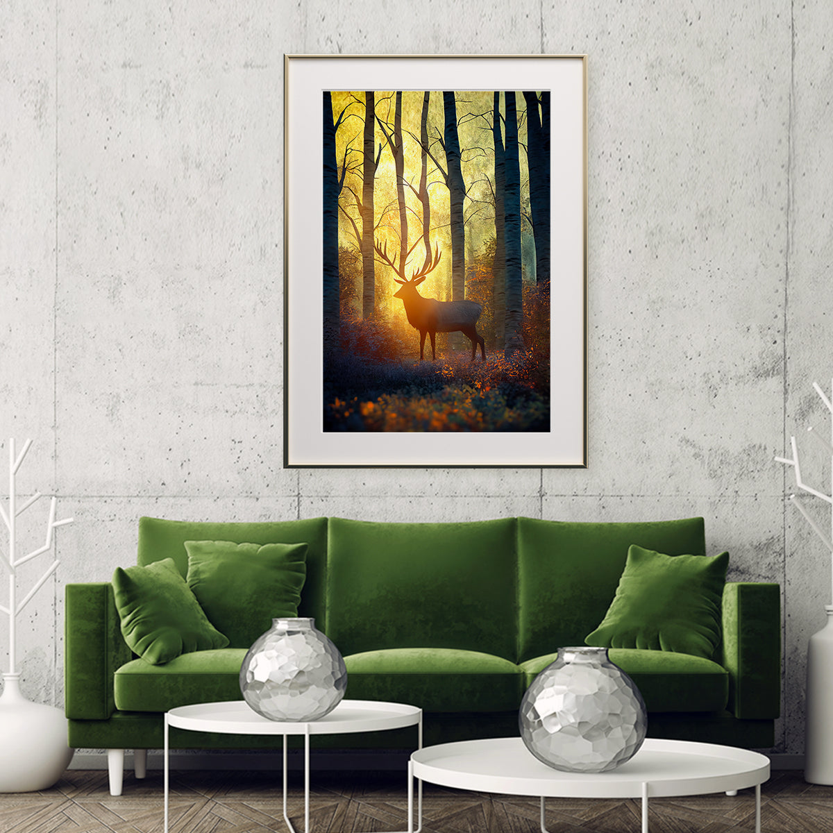 Beautiful Deer in Autumn Forest Poster Wall Art Decor-Vertical Posters NOT FRAMED-CetArt-8″x10″ inches-CetArt