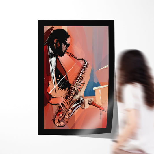 Saxophone Player Jazz Poster Artwork-Vertical Posters NOT FRAMED-CetArt-8″x10″ inches-CetArt