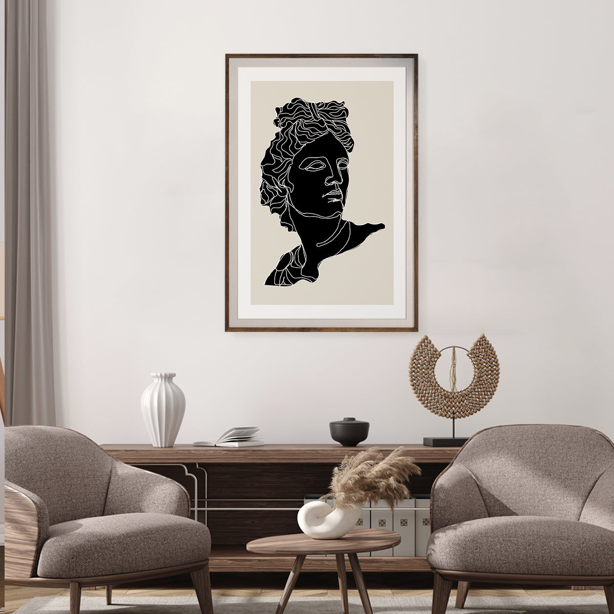 Antique Sculptures Silhouette Contemporary Minimalist Poster Wall Decor-Vertical Posters NOT FRAMED-CetArt-8″x10″ inches-CetArt