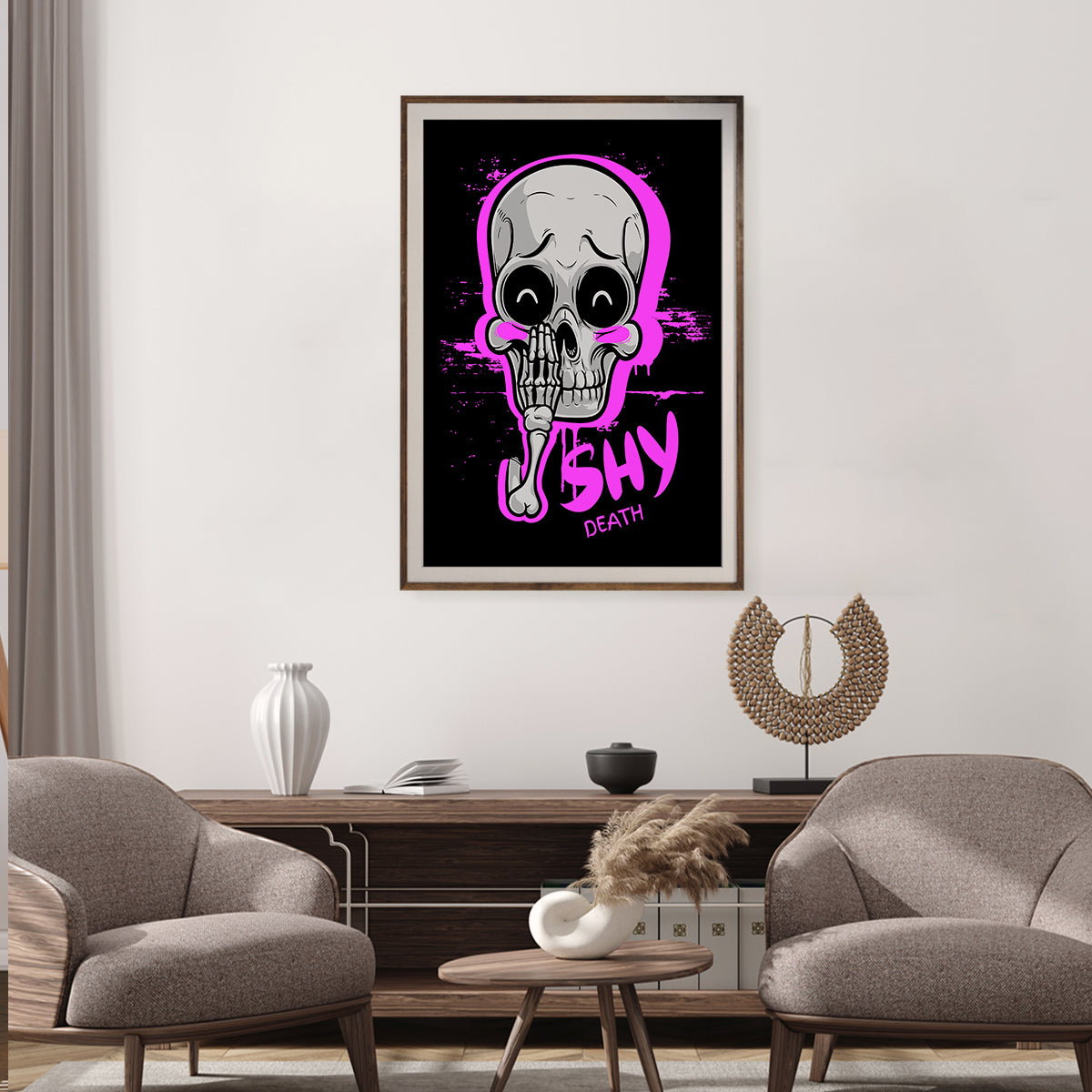 Shy Skull Posters And Wall Art Prints For Living Room-Vertical Posters NOT FRAMED-CetArt-8″x10″ inches-CetArt