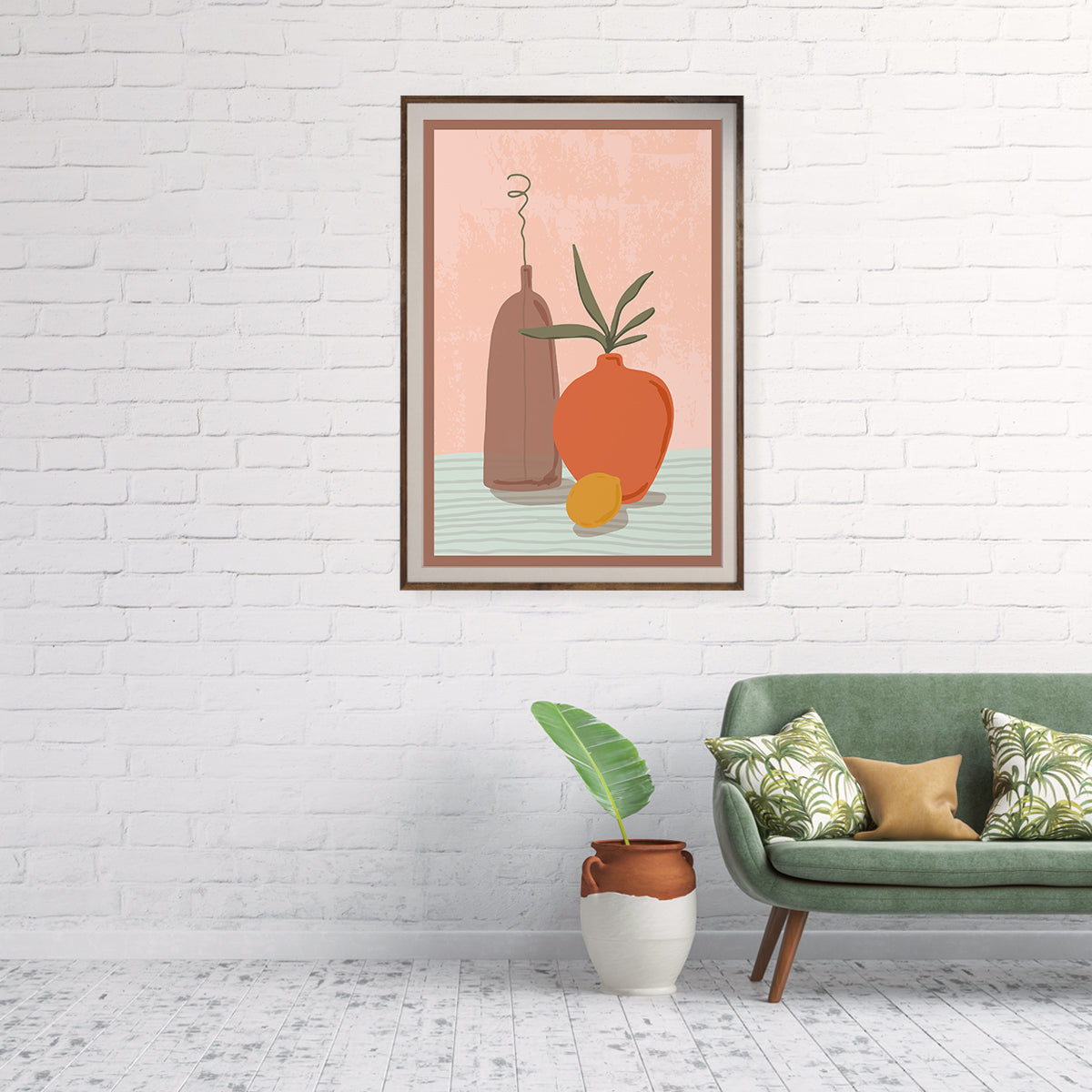 Still Life With Lemon And Plant Prints Wall Art-Vertical Posters NOT FRAMED-CetArt-8″x10″ inches-CetArt