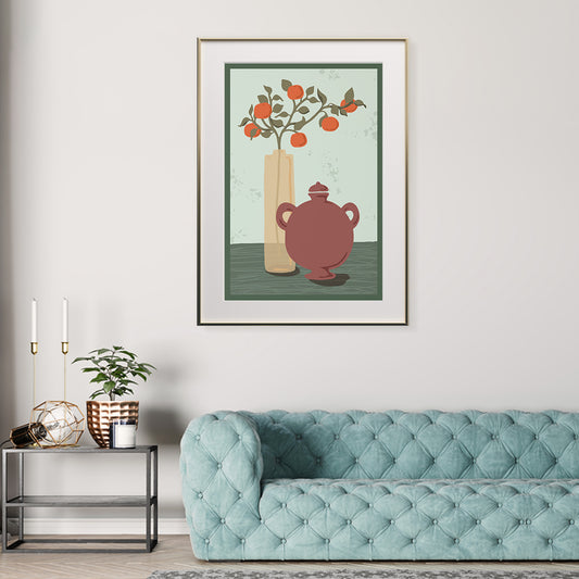 Branch of Oranges Still Life Poster Home Decor-Vertical Posters NOT FRAMED-CetArt-8″x10″ inches-CetArt