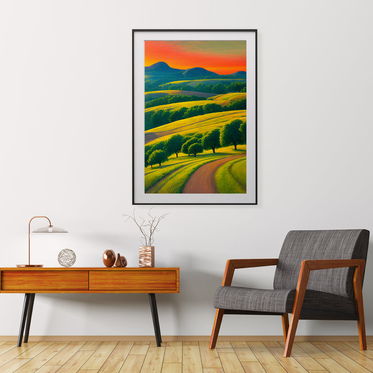 Green Fields Summer Landscape Posters Art Prints For Your Wall-Vertical Posters NOT FRAMED-CetArt-8″x10″ inches-CetArt