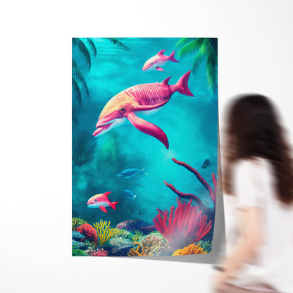 Underwater World with Dolphins Posters In Decor-Vertical Posters NOT FRAMED-CetArt-8″x10″ inches-CetArt