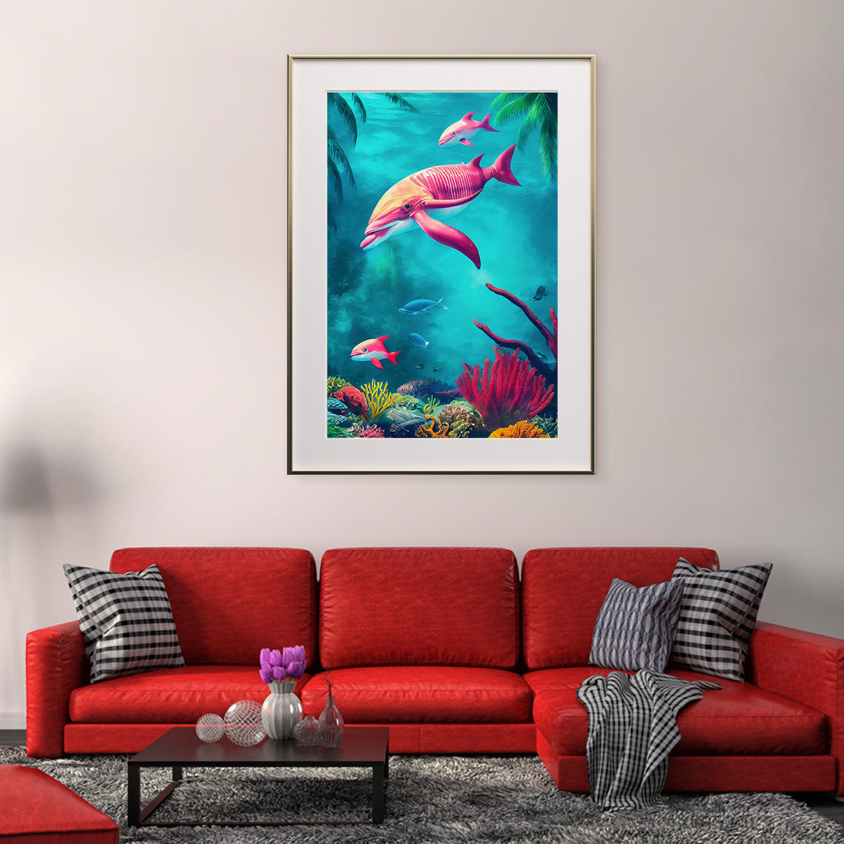 Underwater World with Dolphins Posters In Decor-Vertical Posters NOT FRAMED-CetArt-8″x10″ inches-CetArt