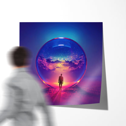 Universe in Crystal Ball Abstract Posters For Home-Square Posters NOT FRAMED-CetArt-8″x8″ inches-CetArt