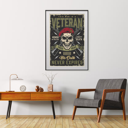 Vintage Skulls Veteran Posters And Wall Art Prints For Living Room-Vertical Posters NOT FRAMED-CetArt-8″x10″ inches-CetArt