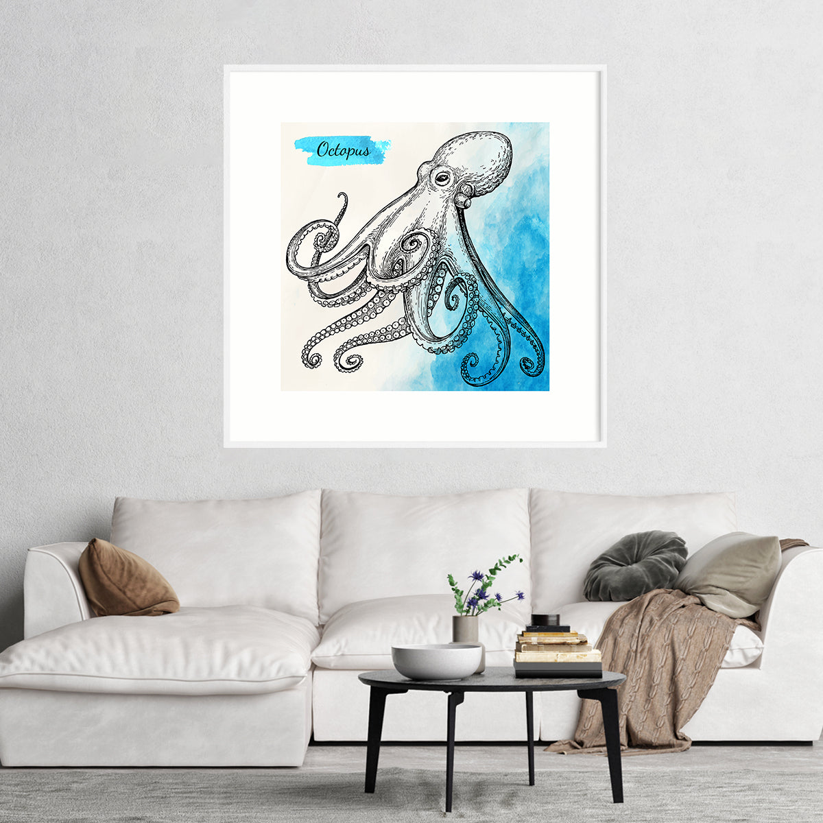 Vintage Octopus Posters Wall Art-Square Posters NOT FRAMED-CetArt-8″x8″ inches-CetArt