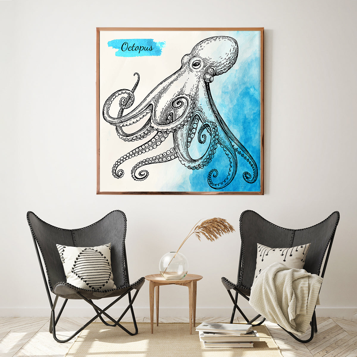 Vintage Octopus Posters Wall Art-Square Posters NOT FRAMED-CetArt-8″x8″ inches-CetArt