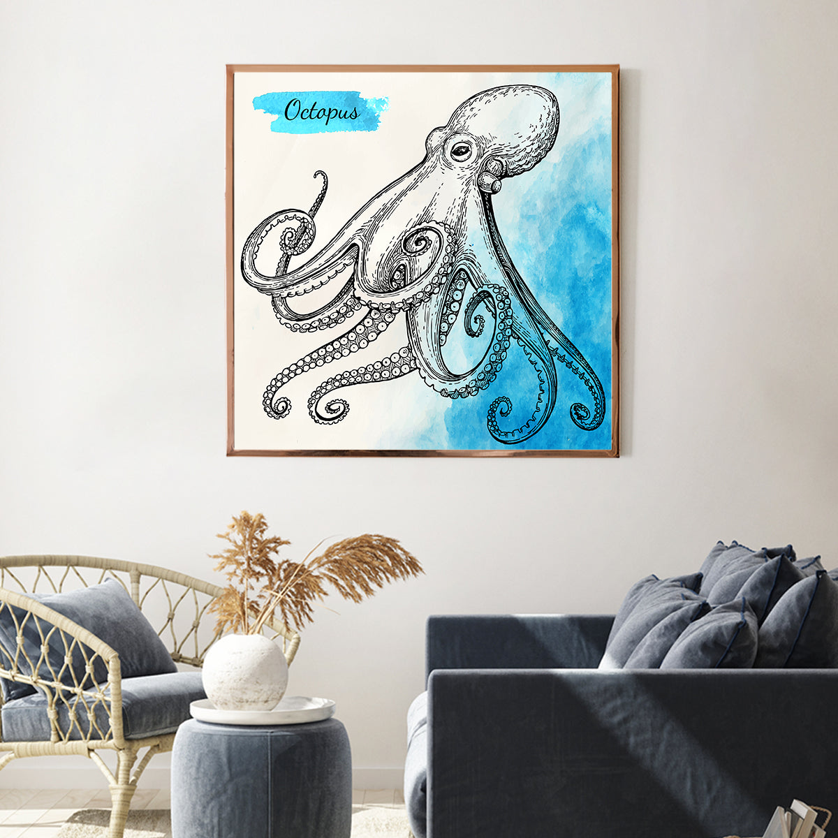 Vintage Octopus Posters Wall Art-Square Posters NOT FRAMED-CetArt-8″x8″ inches-CetArt