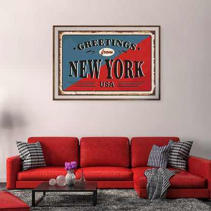 Greetings From New York Vintage Wall Posters For Guys-Horizontal Posters NOT FRAMED-CetArt-10″x8″ inches-CetArt