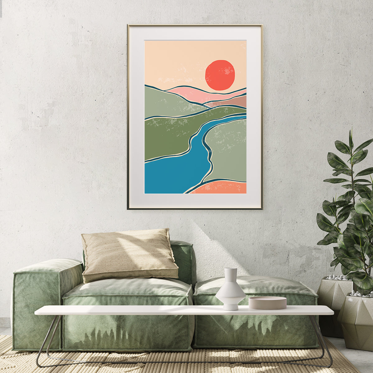 Mountain Sunset Landscape Multicolor Poster Prints Wall Art-Vertical Posters NOT FRAMED-CetArt-8″x10″ inches-CetArt