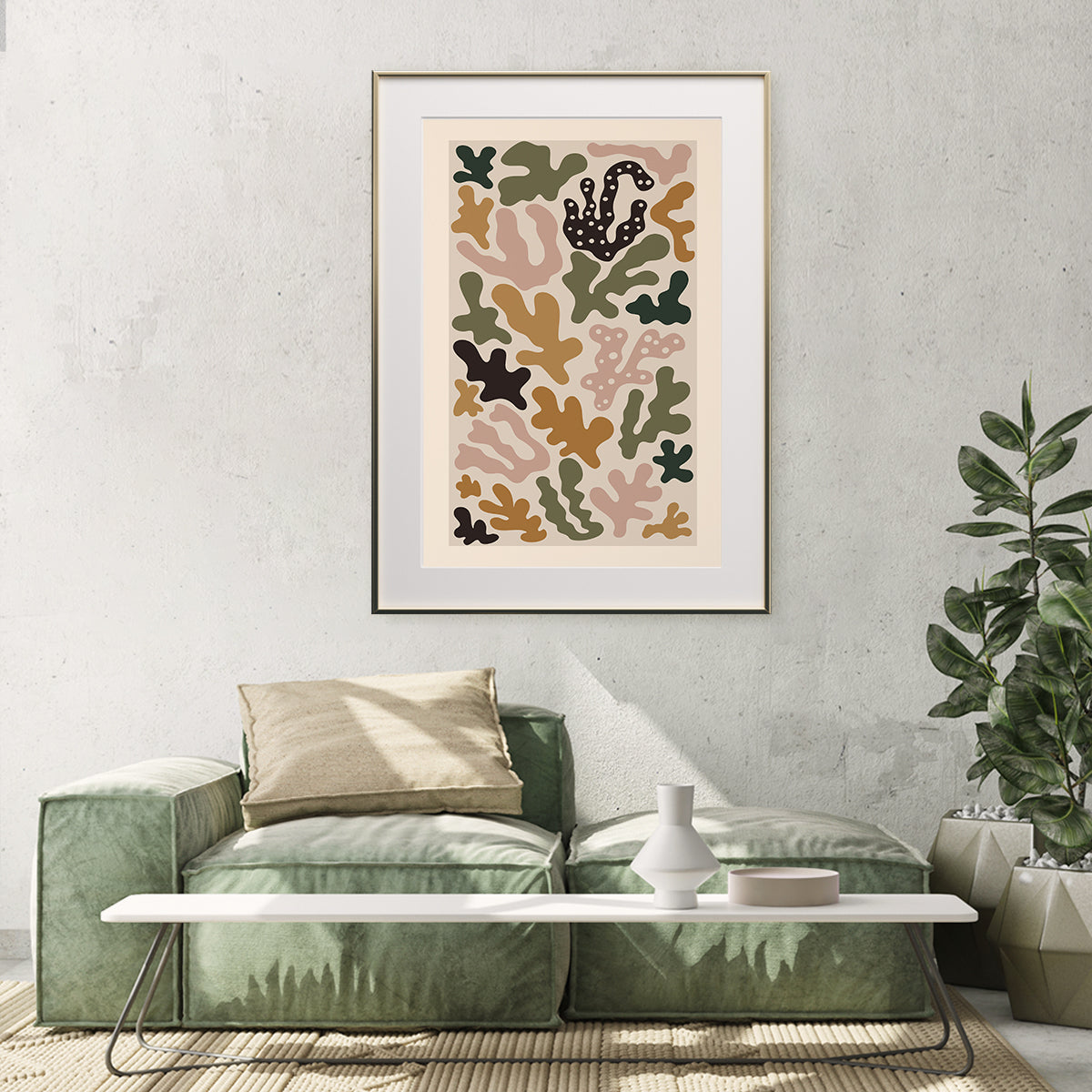 Vintage Boho Style Abstract Leaves Posters Print For Living Room Wall-Vertical Posters NOT FRAMED-CetArt-8″x10″ inches-CetArt