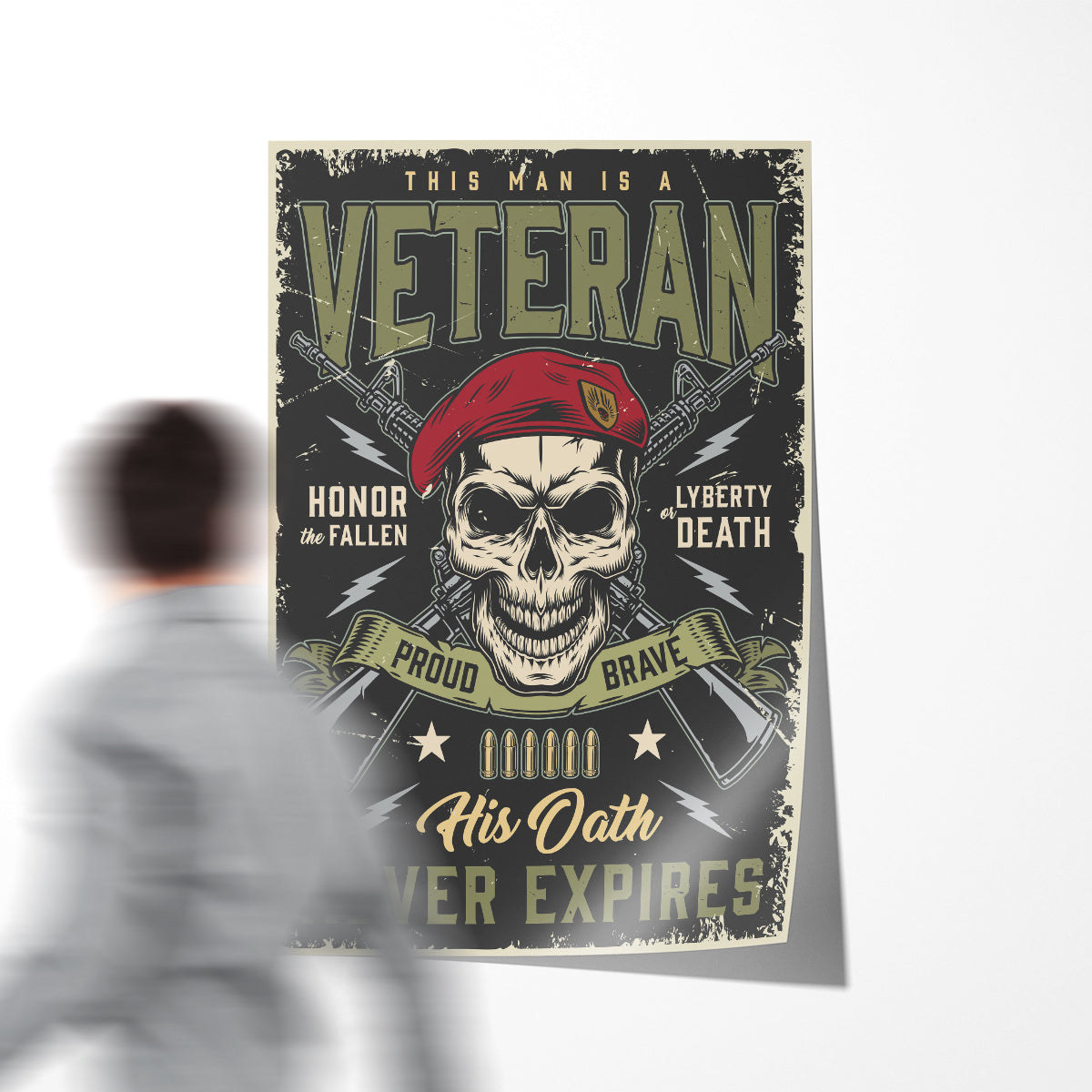 Vintage Skulls Veteran Posters And Wall Art Prints For Living Room-Vertical Posters NOT FRAMED-CetArt-8″x10″ inches-CetArt