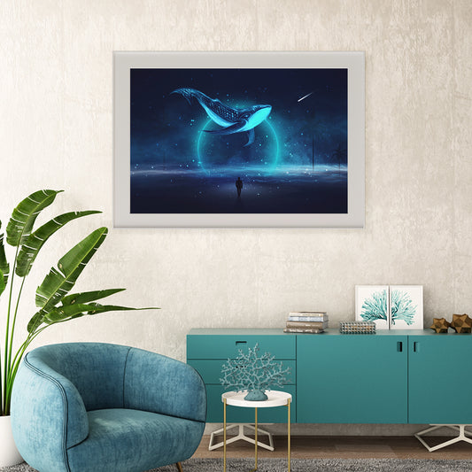 Fantasy Whale in Sky Art Posters For Home Decor-Horizontal Posters NOT FRAMED-CetArt-10″x8″ inches-CetArt
