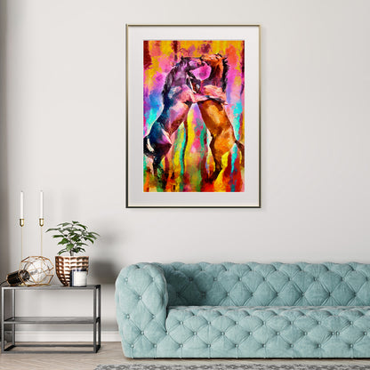 Wild Horses Multicolored Abstract Art Poster For Wall Decor-Vertical Posters NOT FRAMED-CetArt-8″x10″ inches-CetArt