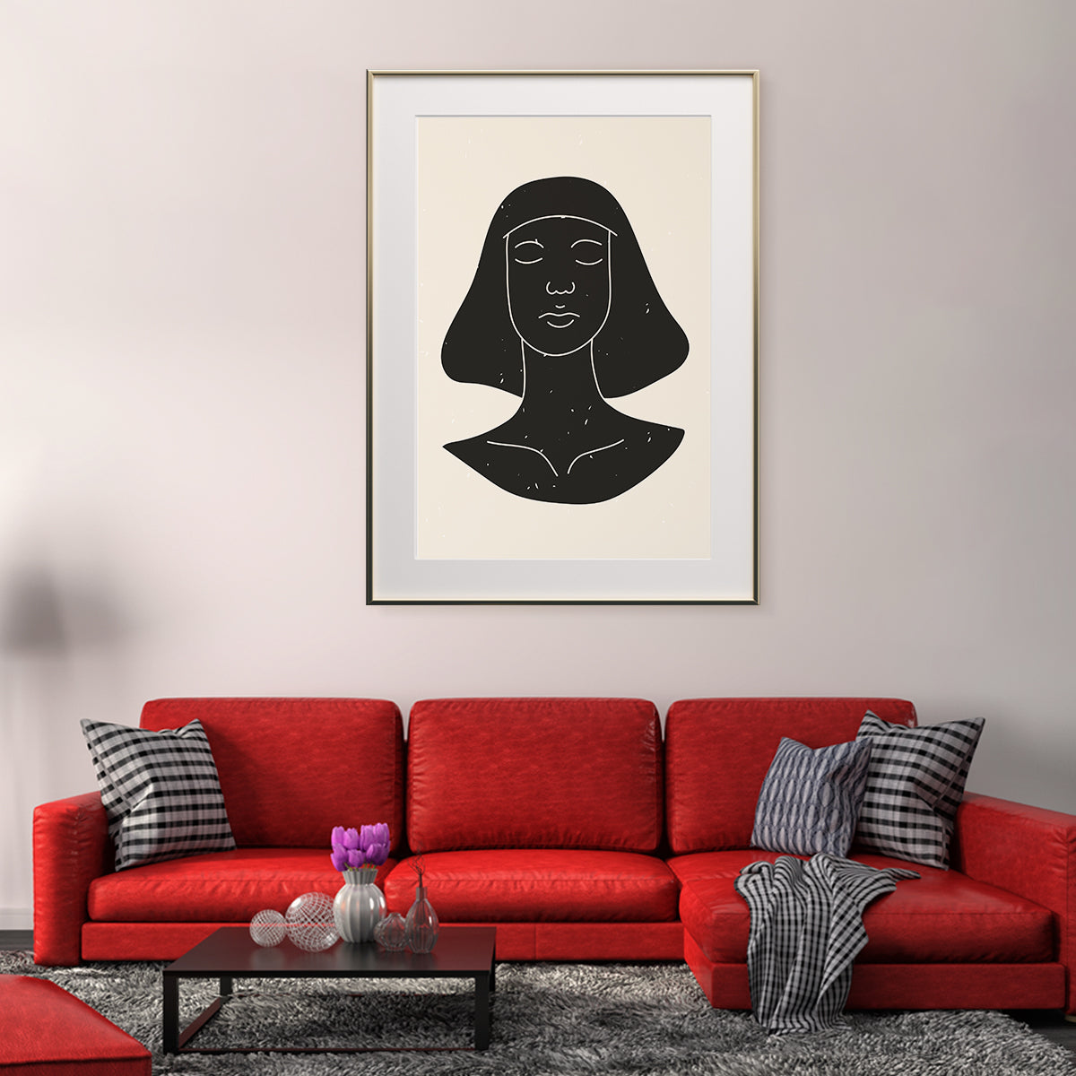 Abstract Minimalist Woman Portrait in Boho Style Modern Art Poster-Vertical Posters NOT FRAMED-CetArt-8″x10″ inches-CetArt