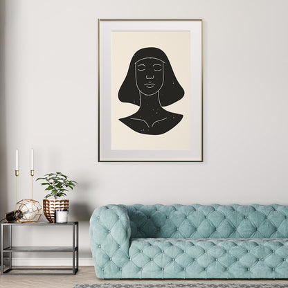 Abstract Minimalist Woman Portrait in Boho Style Modern Art Poster-Vertical Posters NOT FRAMED-CetArt-8″x10″ inches-CetArt