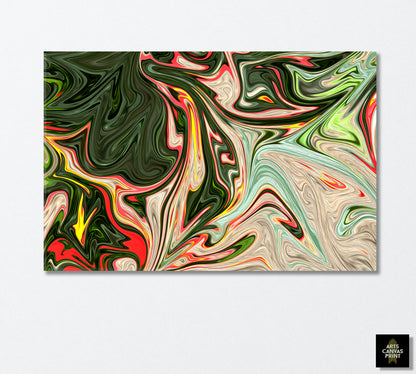 Abstract Red and Green Pattern Canvas Print-Artwork-CetArt-1 Panel-24x16 inches-CetArt