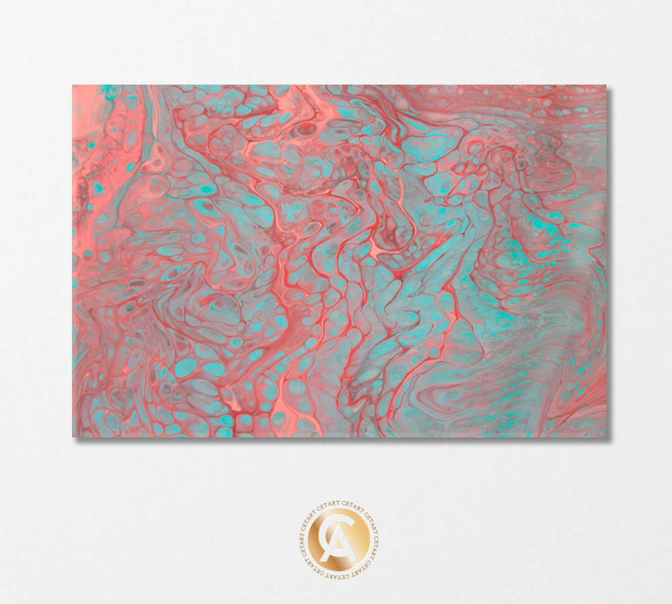 Abstract Pink and Blue Marble Canvas Print-Canvas Print-CetArt-1 Panel-24x16 inches-CetArt