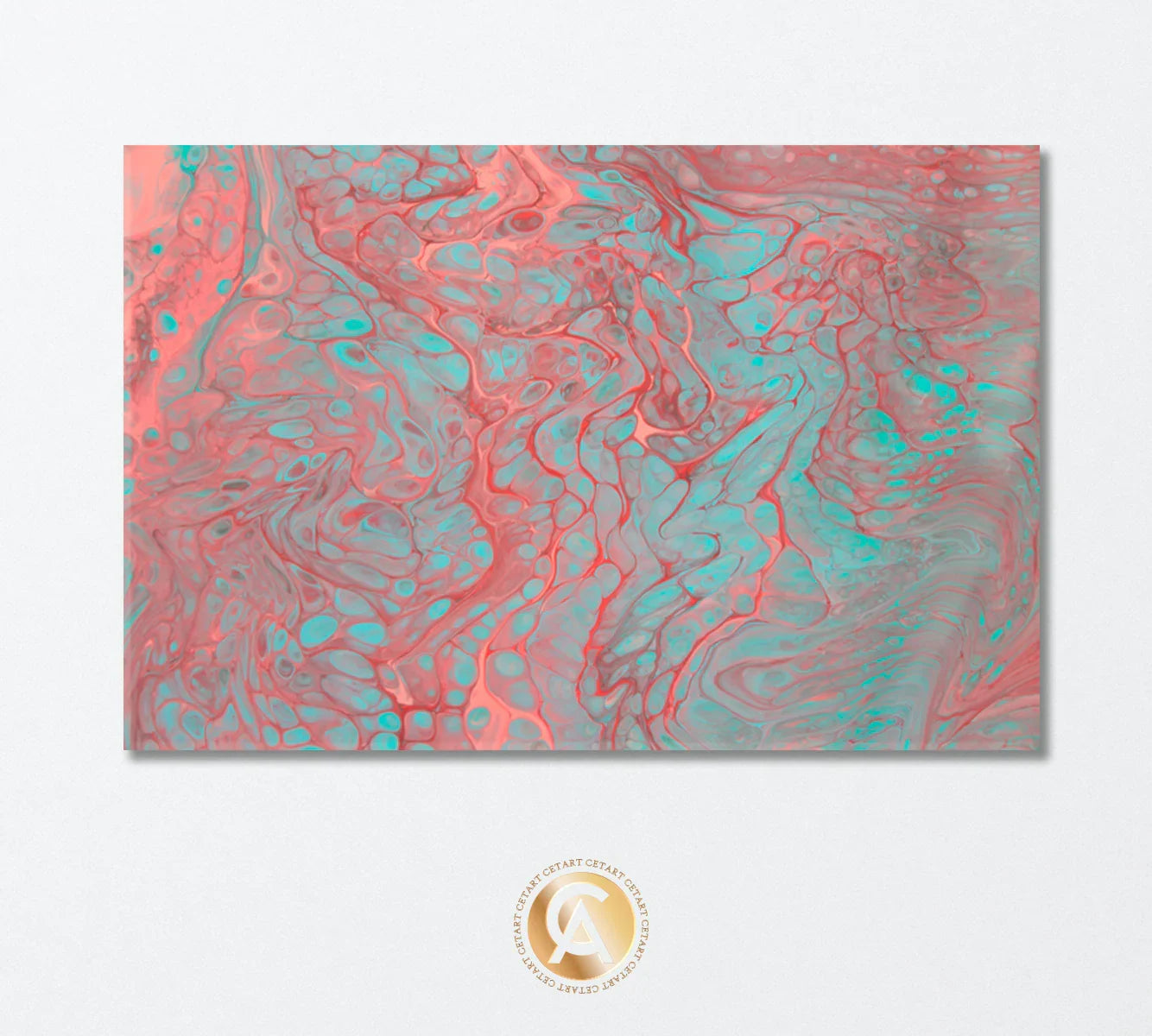 Abstract Pink and Blue Marble Canvas Print thumbnail preview.