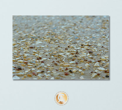 White Pebbles on a Sandy Beach Canvas Print-Canvas Print-CetArt-1 Panel-24x16 inches-CetArt