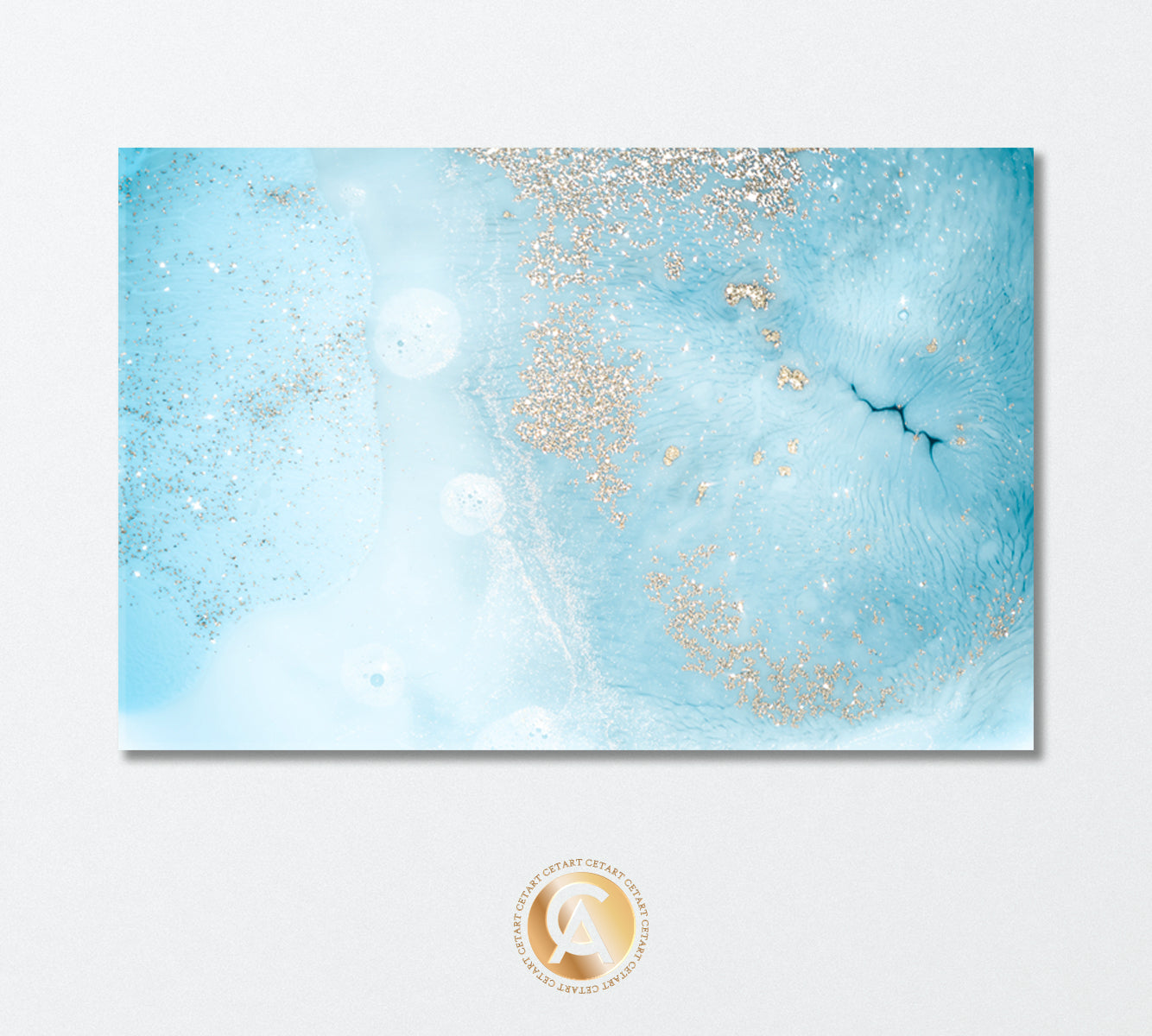 Abstract Soft Blue Curls of Marble Canvas Print-Canvas Print-CetArt-1 Panel-24x16 inches-CetArt