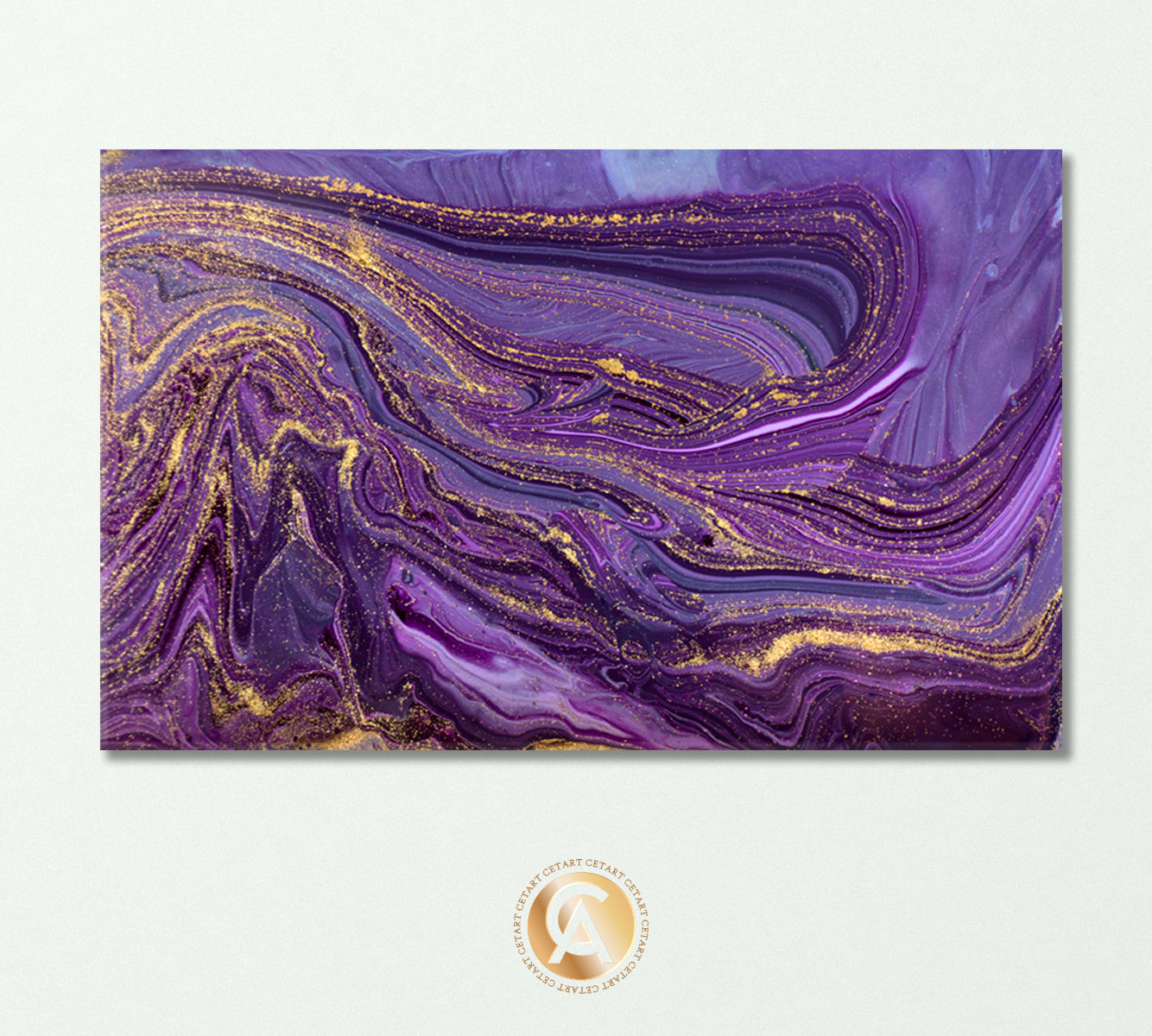 Marbling Pattern in Violet Colors Canvas Print-Canvas Print-CetArt-1 Panel-24x16 inches-CetArt