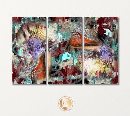 Abstract Swirls of Vibrant Colors Canvas Print-Canvas Print-CetArt-3 Panels-36x24 inches-CetArt