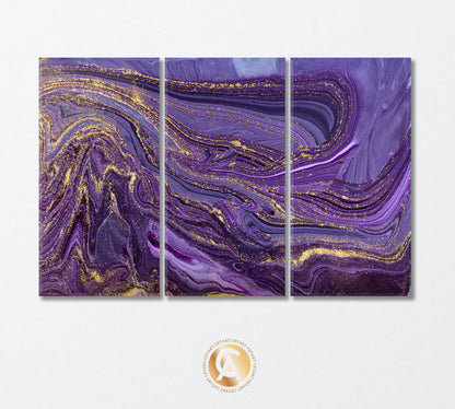 Marbling Pattern in Violet Colors Canvas Print-Canvas Print-CetArt-3 Panels-36x24 inches-CetArt