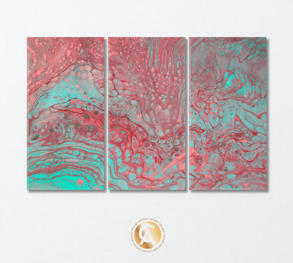 Abstract Pink and Blue Acrylic Bubbles Canvas Print-Canvas Print-CetArt-3 Panels-36x24 inches-CetArt
