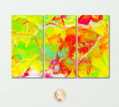 Abstract Yellow and Pink Colors Mix Canvas Print-Canvas Print-CetArt-3 Panels-36x24 inches-CetArt