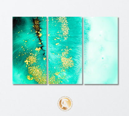 Abstract Turquoise Agate Canvas Print-Canvas Print-CetArt-3 Panels-36x24 inches-CetArt
