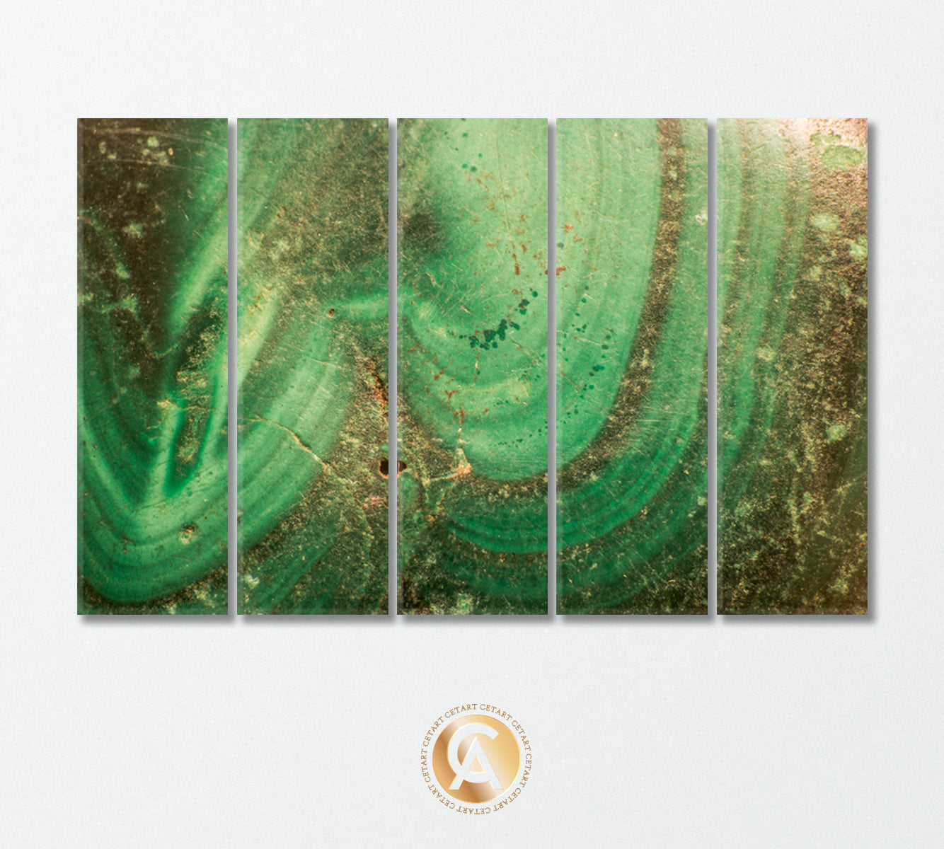 Abstract Magical Green Marble Stone Canvas Print-Canvas Print-CetArt-5 Panels-36x24 inches-CetArt
