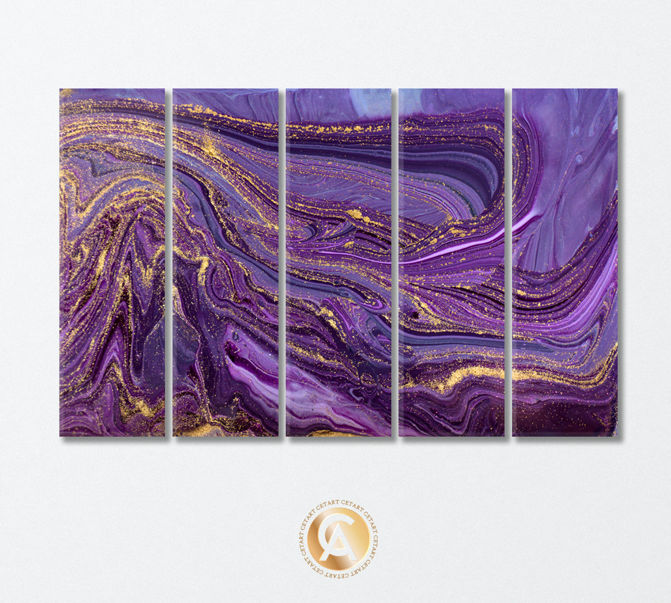 Marbling Pattern in Violet Colors Canvas Print-Canvas Print-CetArt-5 Panels-36x24 inches-CetArt