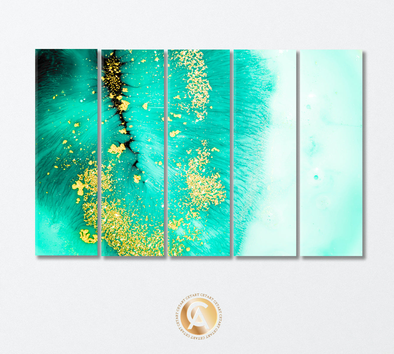 Abstract Turquoise Agate Canvas Print-Canvas Print-CetArt-5 Panels-36x24 inches-CetArt
