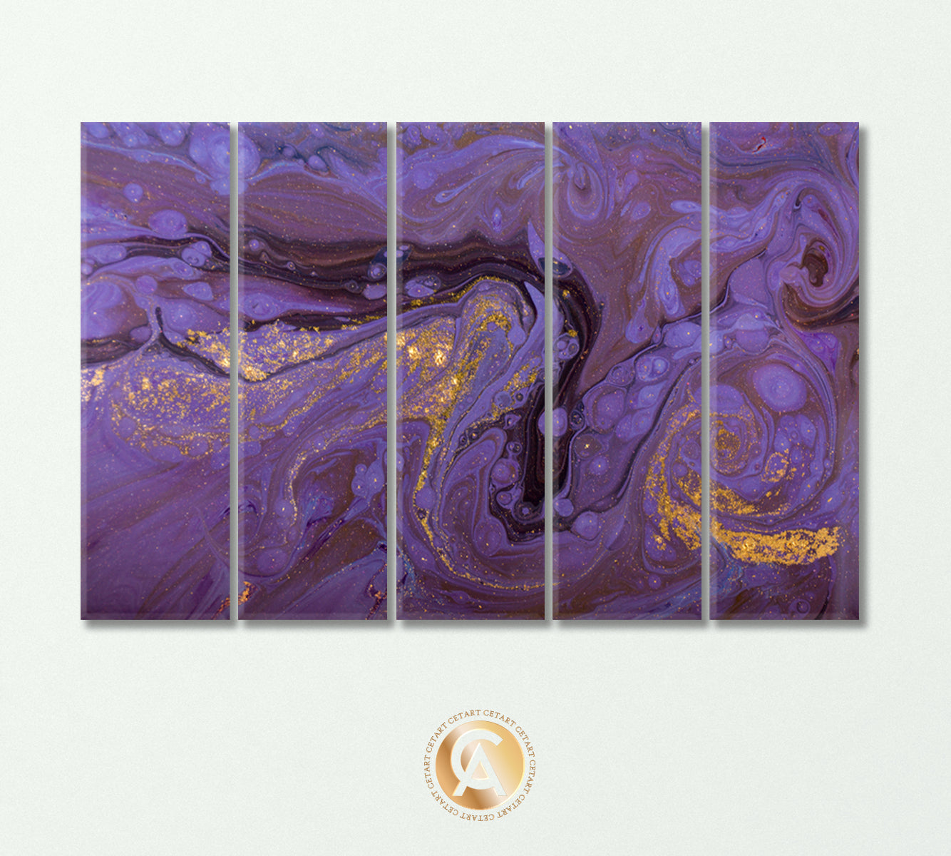 Purple Marbling Pattern Canvas Print-Canvas Print-CetArt-5 Panels-36x24 inches-CetArt