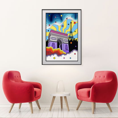 Psychedelic Multicolor Paris Pop Art Posters For Wall Decor-Vertical Posters NOT FRAMED-CetArt-8″x10″ inches-CetArt