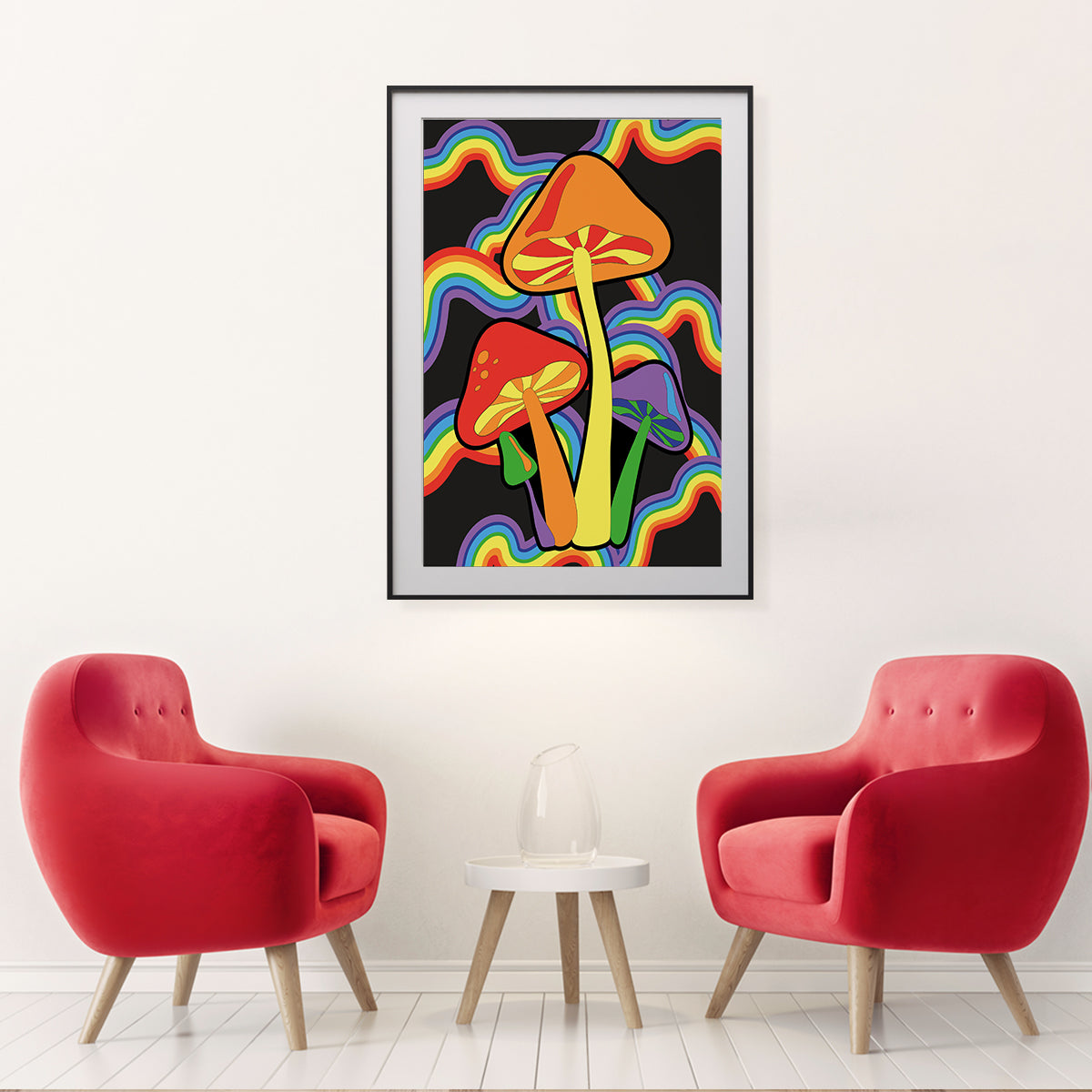 Rainbow Mushrooms Poster Print Modern Wall Art-Vertical Posters NOT FRAMED-CetArt-8″x10″ inches-CetArt