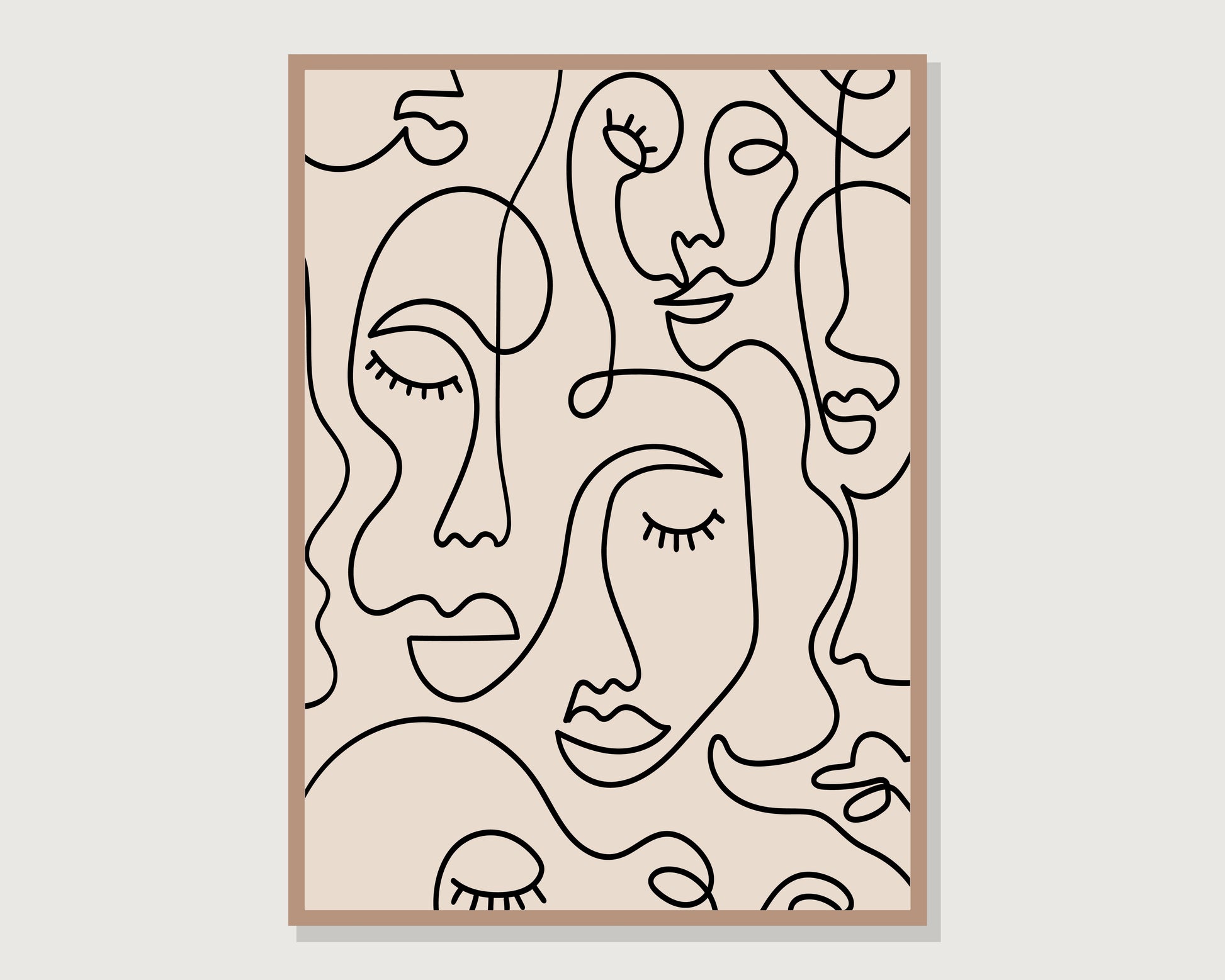 Abstract Face Line Art Poster Print Modern Wall Art-Vertical Posters NOT FRAMED-CetArt-8″x10″ inches-CetArt