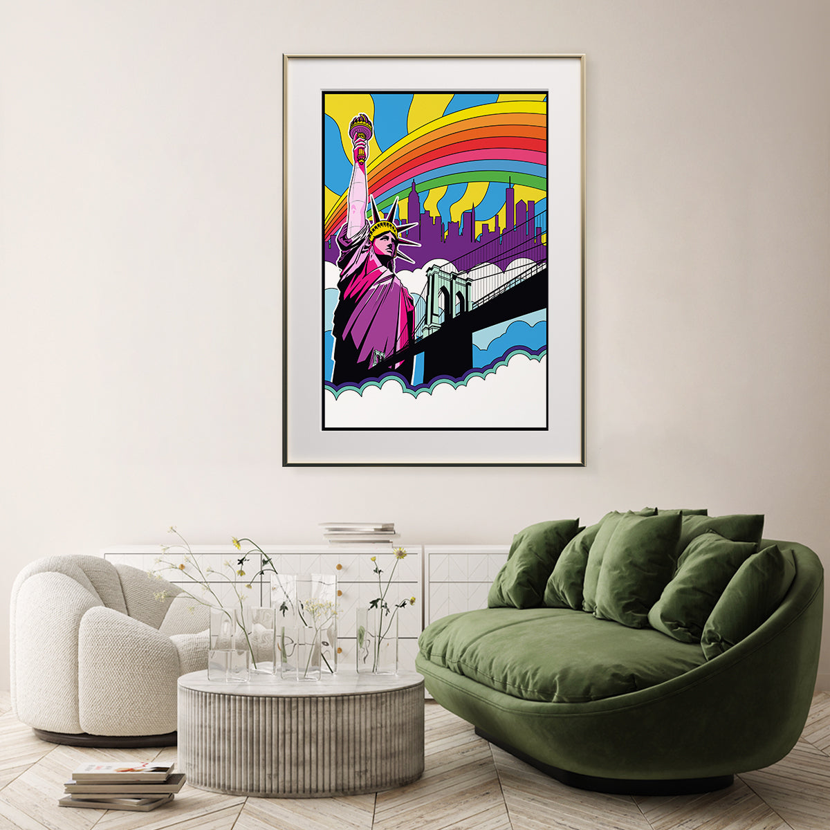 Psychedelic Multicolor New York Pop Art Posters For Home Decor-Vertical Posters NOT FRAMED-CetArt-8″x10″ inches-CetArt